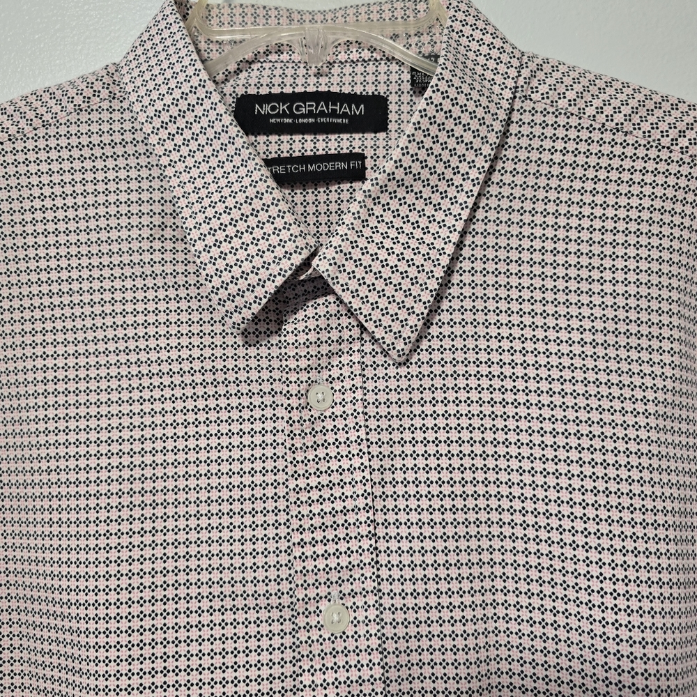 Men's 2XL Black Peach Stretch Modern Fit Long Sleeve Button-Down Shirt - Picture 3 of 9